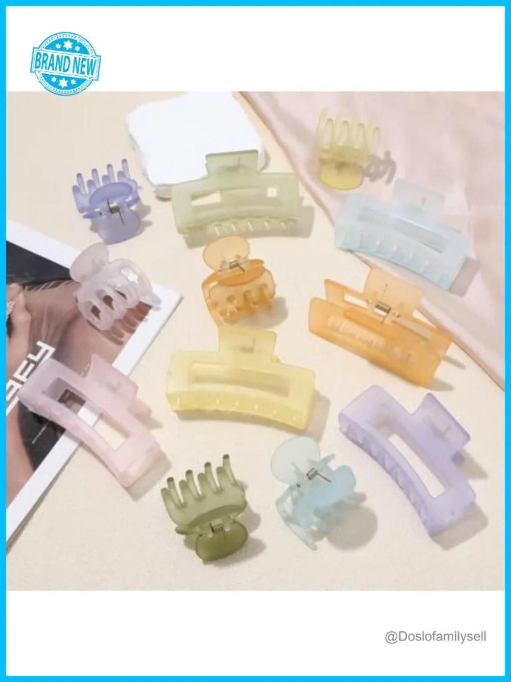 12 Matte Claw Hair Clips Set - Strong Hold for Thick Thin Curly Hair